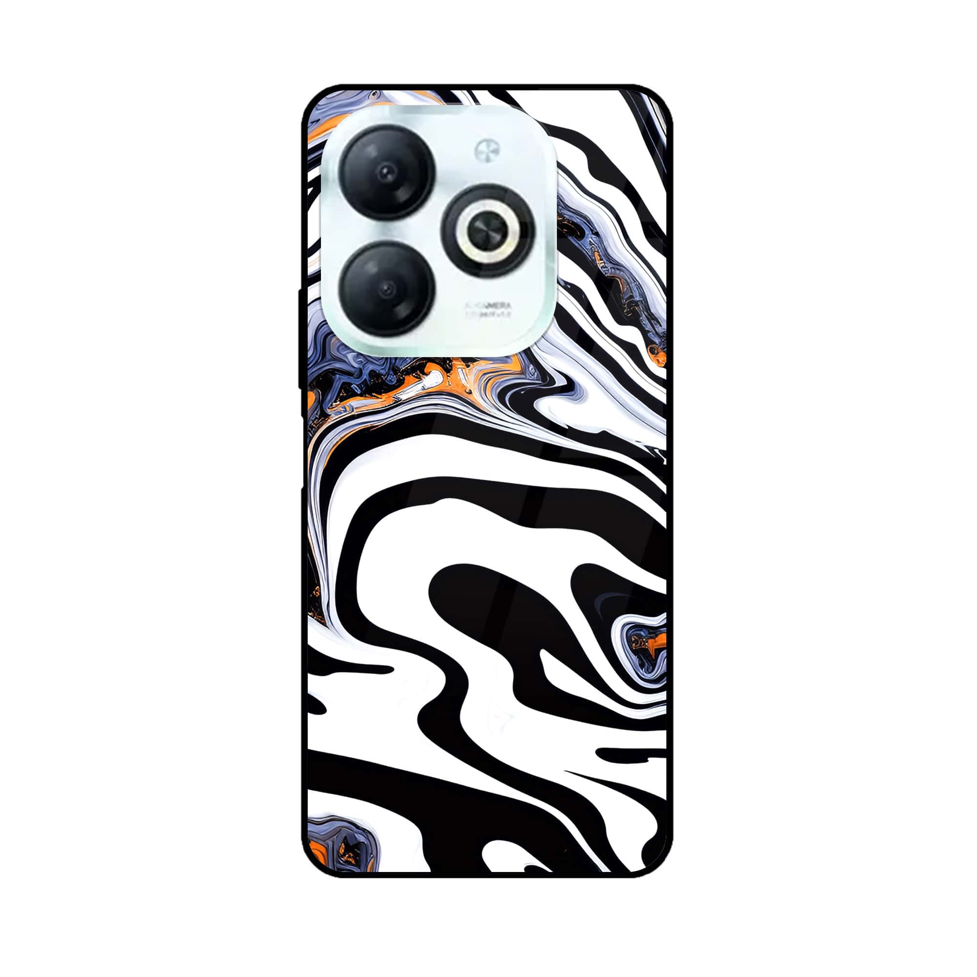 Tecno Spark 20 - Liquid Marble Series - Premium Printed Glass soft Bumper shock Proof Case