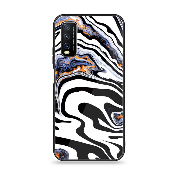 Vivo Y20  Liquid Marble Design 10 Premium Printed Glass soft Bumper shock Proof Case CS-17875