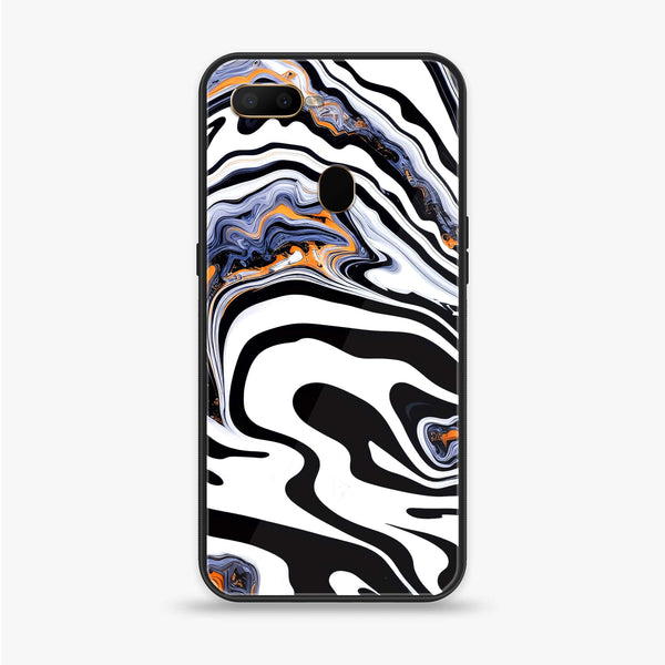 OPPO F9 PRO / F9 / A5s / A7 - Liquid Marble  Design 10 - Premium Printed Glass soft Bumper shock Proof Case CS-28111