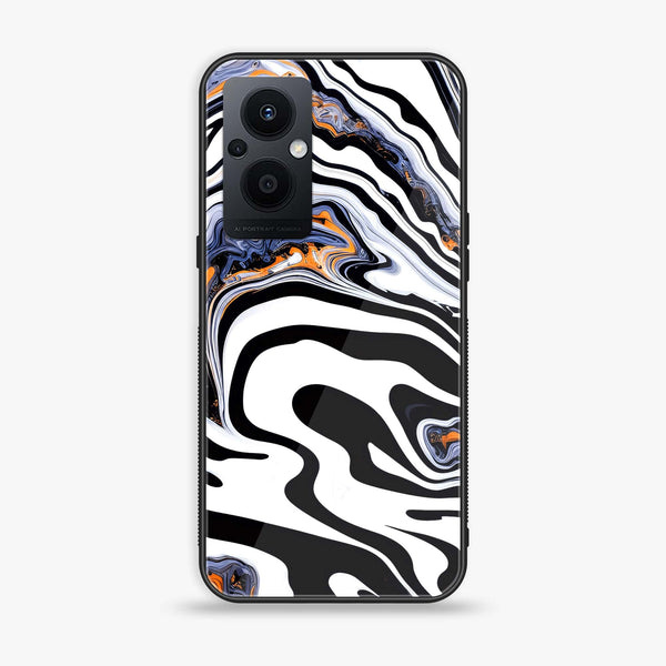 OnePlus N20/ F21 Pro 5g/ Reno 7Z - Liquid Marble Series Design 10 - Premium Printed Glass soft Bumper shock Proof Case CS-18734