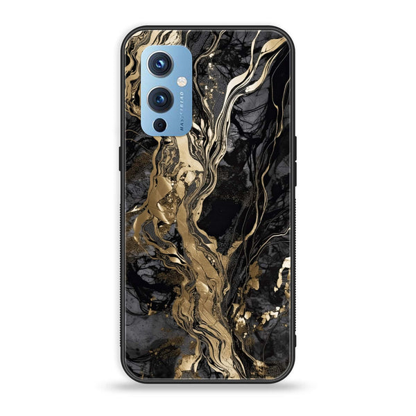 OnePlus 9 - Liquid Marble Design 9 - Premium Printed Glass soft Bumper shock Proof Case CS-23729