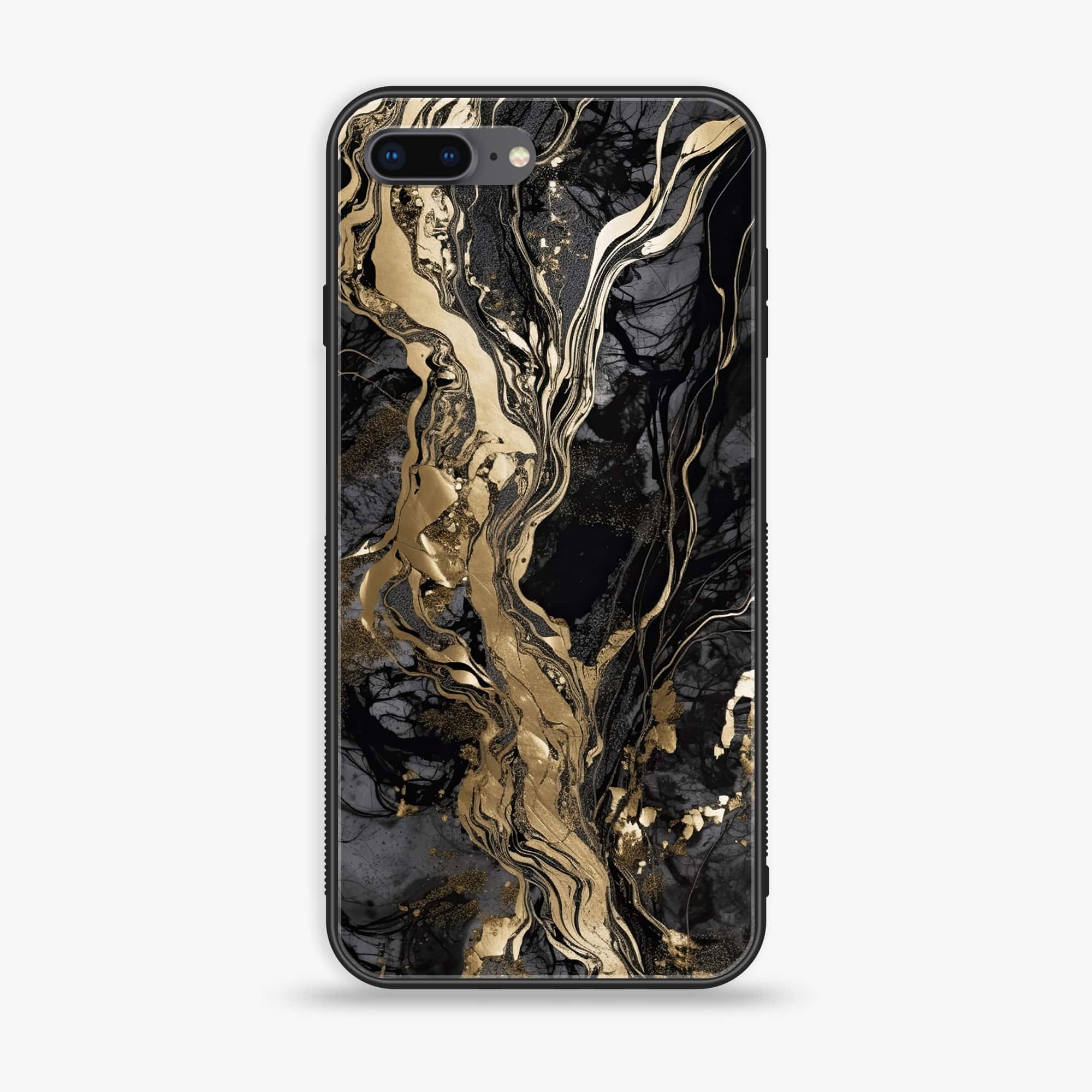 iPhone 7Plus - Liquid Marble Series - Premium Printed Glass soft Bumper shock Proof Case