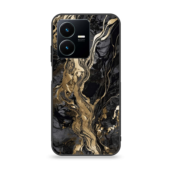 Vivo Y22 Liquid Marble Design 9 Premium Printed Glass soft Bumper shock Proof Case CS-6630 CS-8394