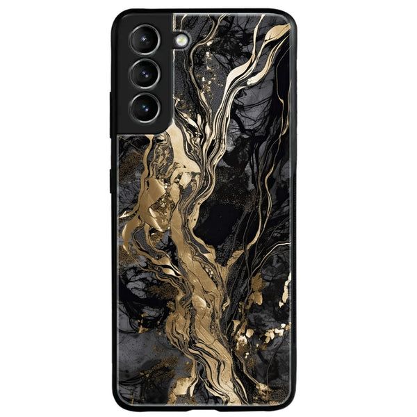 Galaxy S21 Plus - Liquid Marble Design 9 - Premium Metal Printed soft Bumper shock Proof Case  CS-36461