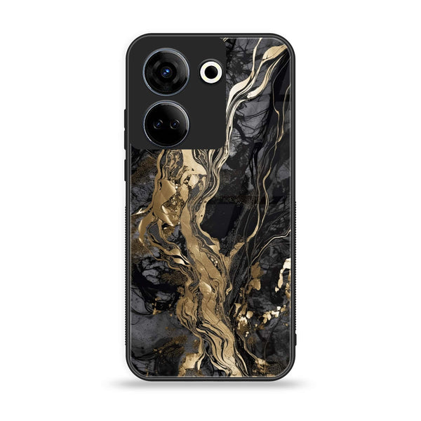 Tecno Camon 20 / 20 pro- Liquid Marble Design 9- Premium Printed Glass soft Bumper shock Proof Case CS-24392