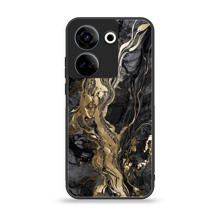 Tecno Camon 20 / 20 pro- Liquid Marble Design 9- Premium Printed Glass soft Bumper shock Proof Case  CS-33277
