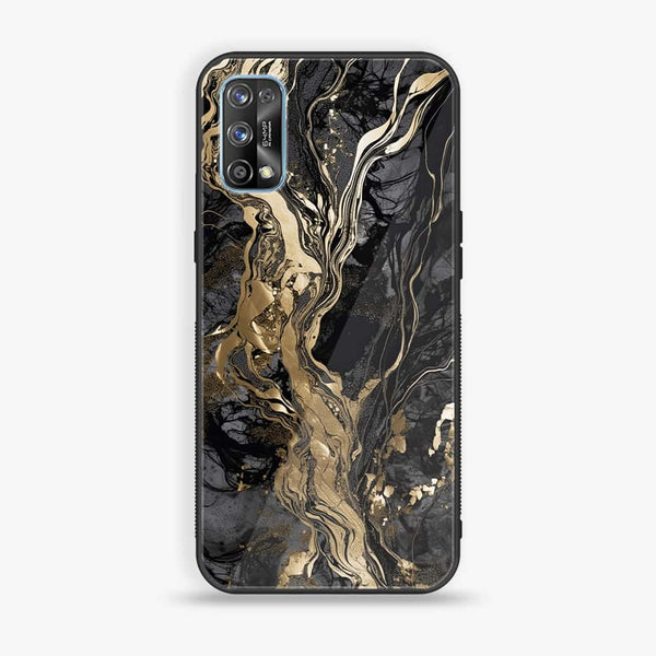 Realme 7 Pro - Liquid Marble Design 8 - Premium Printed Glass soft Bumper shock Proof Case CS-13615