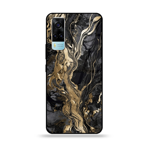 Vivo Y53s 4G Liquid Marble Design 9 Premium Printed Glass soft Bumper shock Proof Case CS-14313