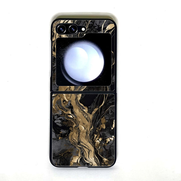 Galaxy Z Flip 5 - Liquid Marble - Design 9 - Premium Metal Printed soft Bumper shock Proof Case