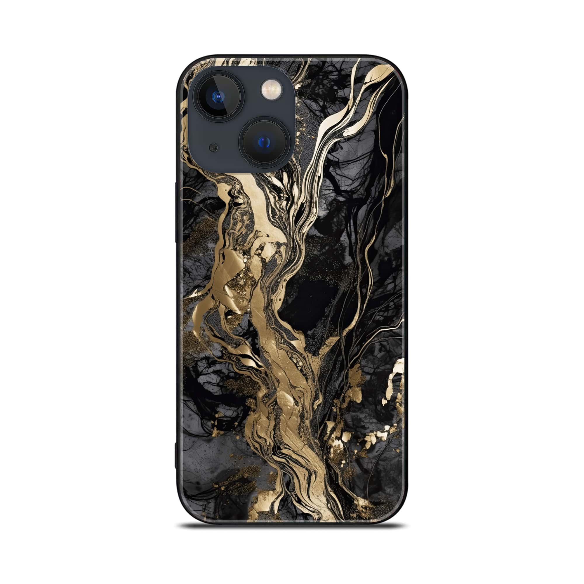 iPhone 14 Plus - Liquid Marble Series - Premium Printed Glass soft Bumper shock Proof Case