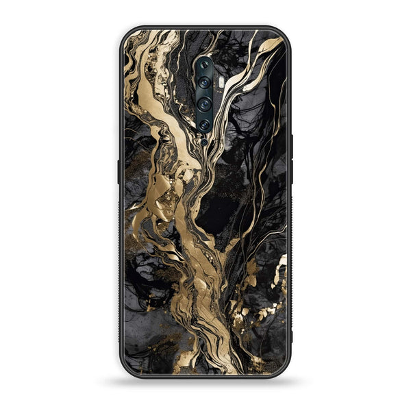 OPPO Reno 2f - Liquid Marble Design 9- Premium Printed Glass soft Bumper shock Proof Case CS-17891