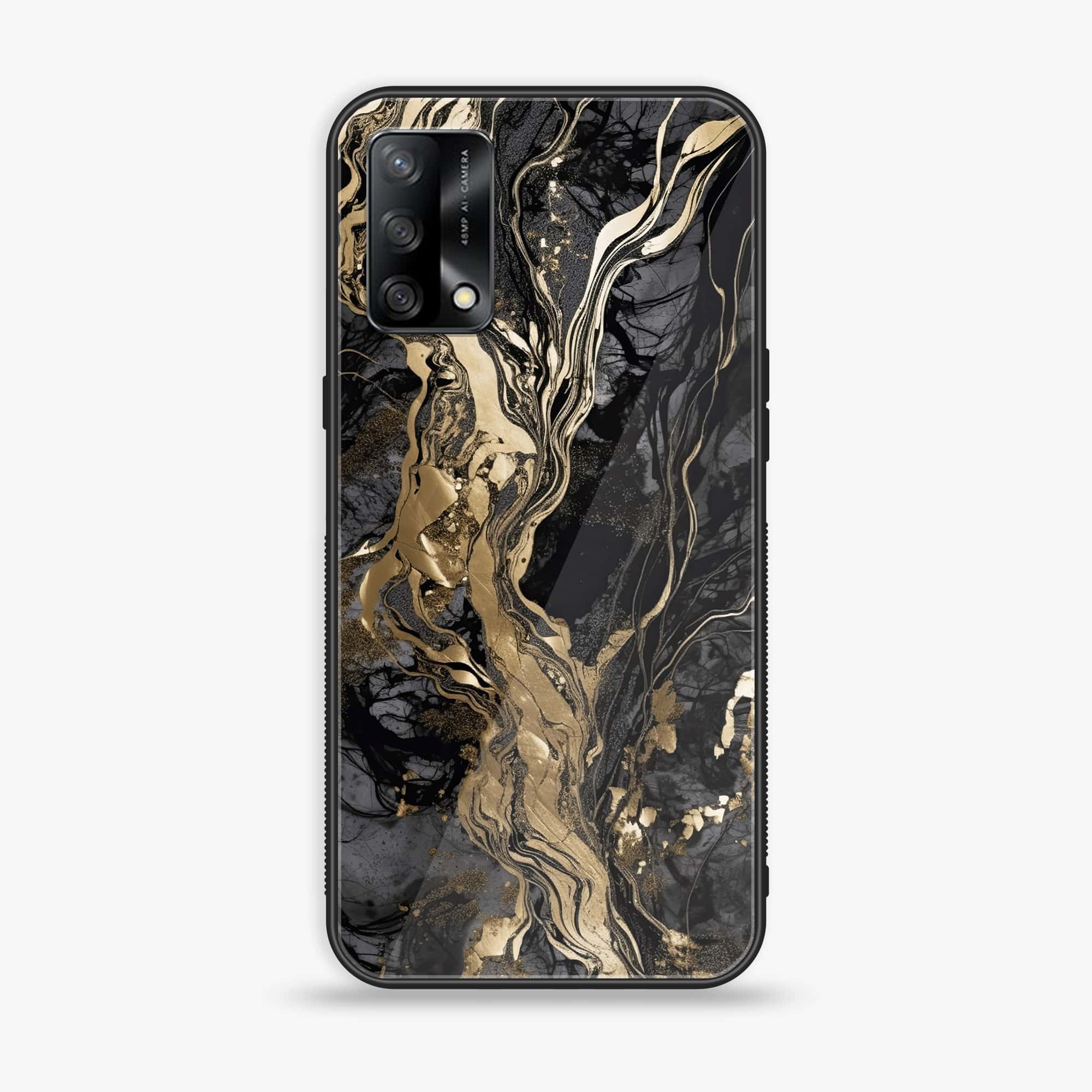Oppo F19s - Liquid Marble Series - Premium Metal Printed soft Bumper shock Proof Case