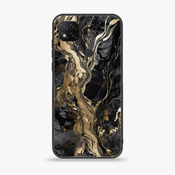 Xiaomi Redmi 9C - Liquid Marble Design 6 - Premium Printed Glass soft Bumper shock Proof Case CS-10089