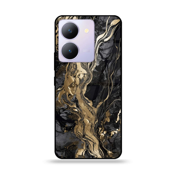 Vivo Y27 5G - Liquid Marble Design 9 - Premium Printed Glass soft Bumper shock Proof Case CS-13800