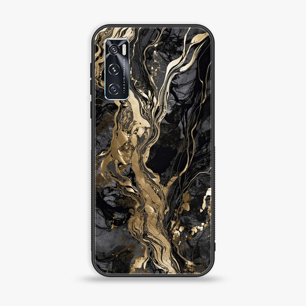 Vivo V20 SE Liquid Marble Design 9  Premium Printed Glass soft Bumper shock Proof Case  CS-35510