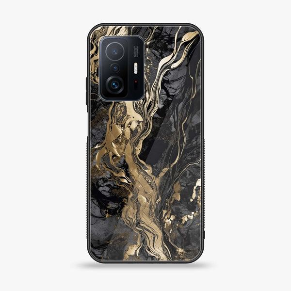 Xiaomi 11T - Liquid Marble Design 9 - Premium Printed Glass soft Bumper shock Proof Case CS-20954