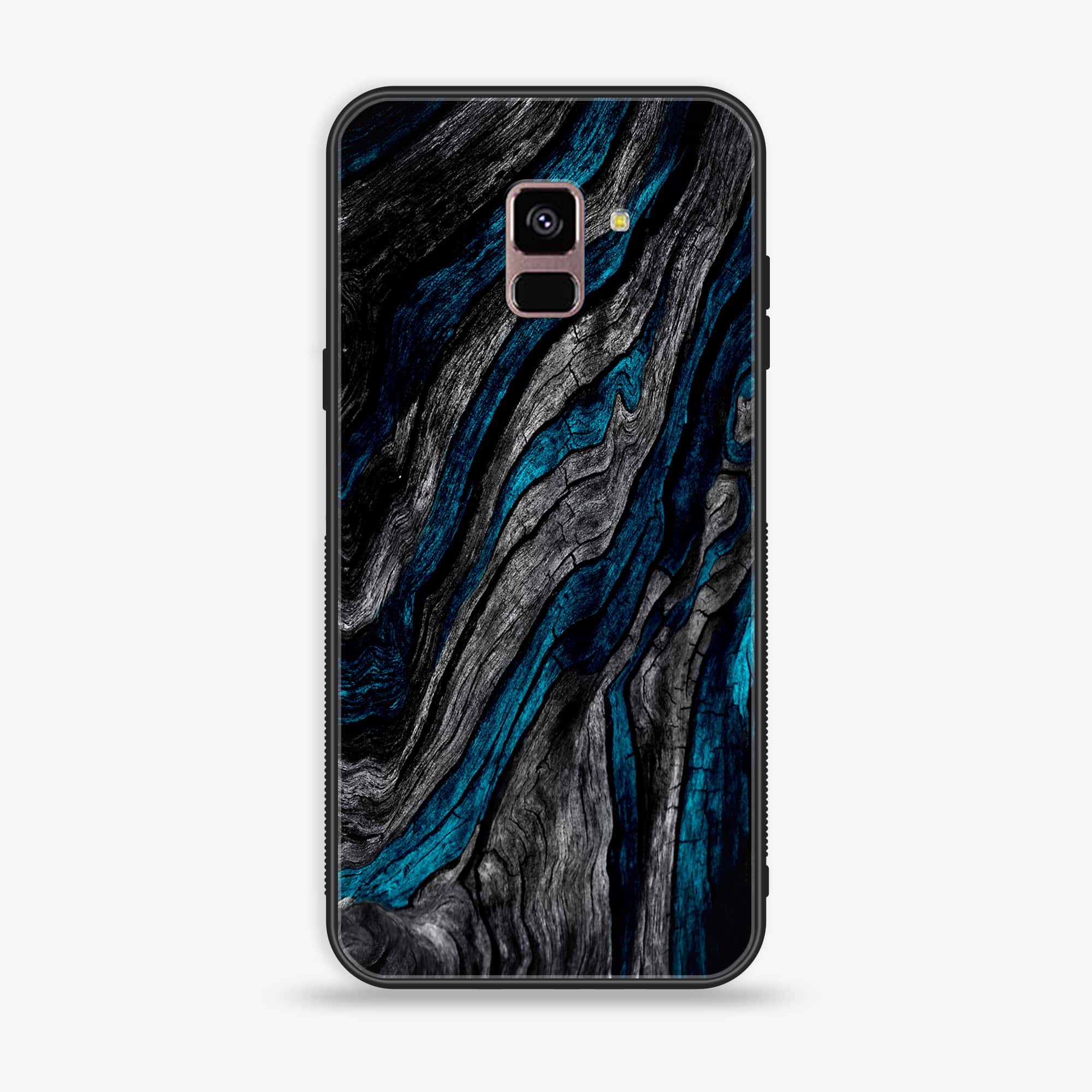 Samsung Galaxy A8+ (2018) - Liquid Marble Series - Premium Printed Glass soft Bumper shock Proof Case