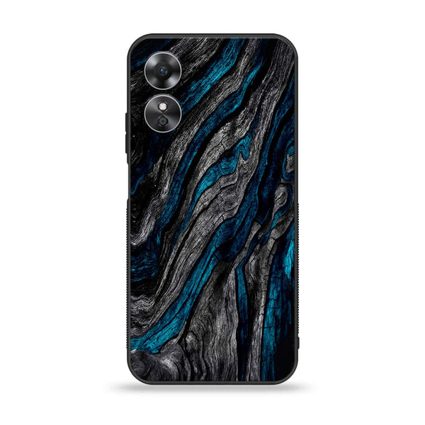 OPPO A17 - Liquid Marble Design 8- Premium Printed Glass soft Bumper shock Proof Case CS-11779