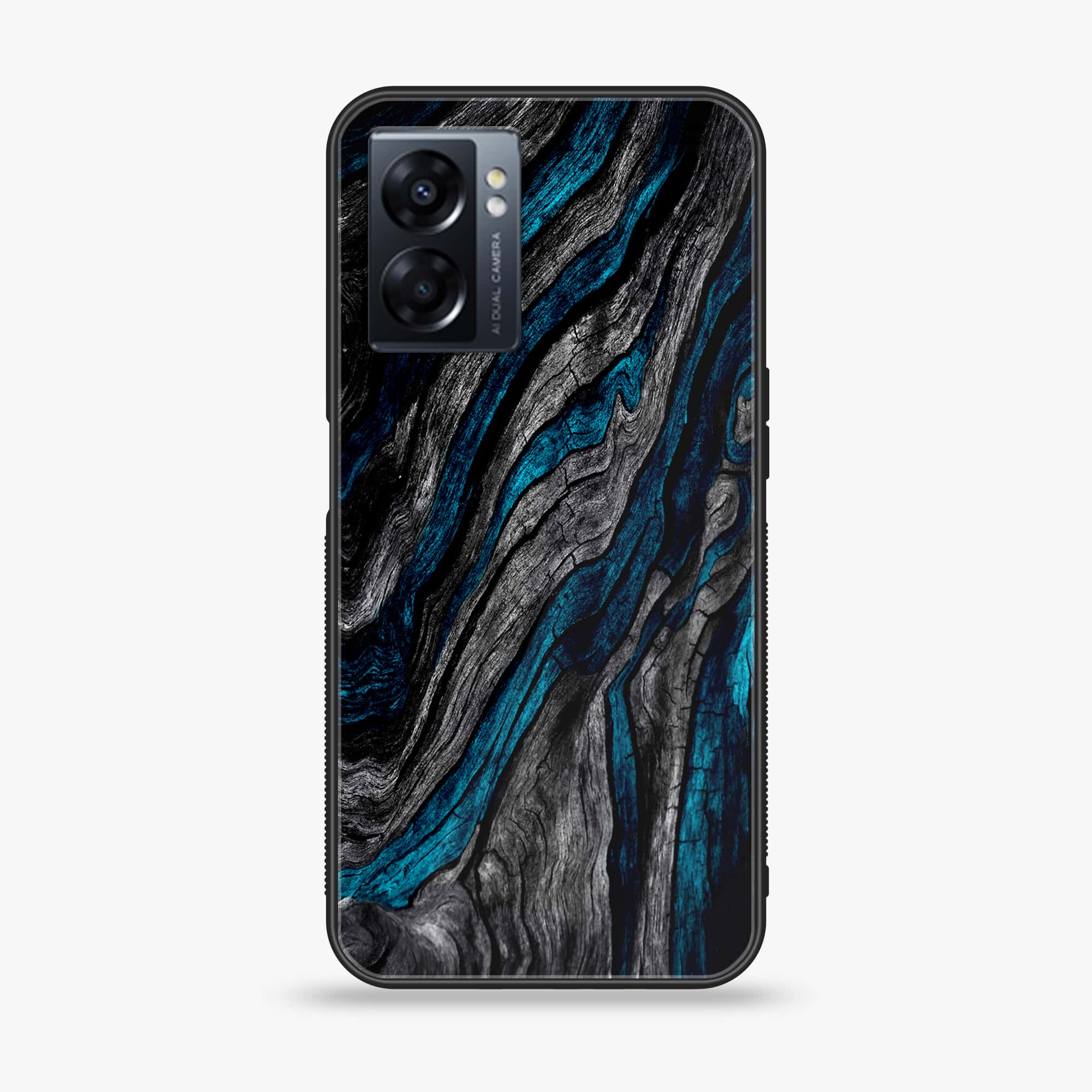 Oppo A77 4G - Liquid Marble Series - Premium Metal Printed soft Bumper shock Proof Case