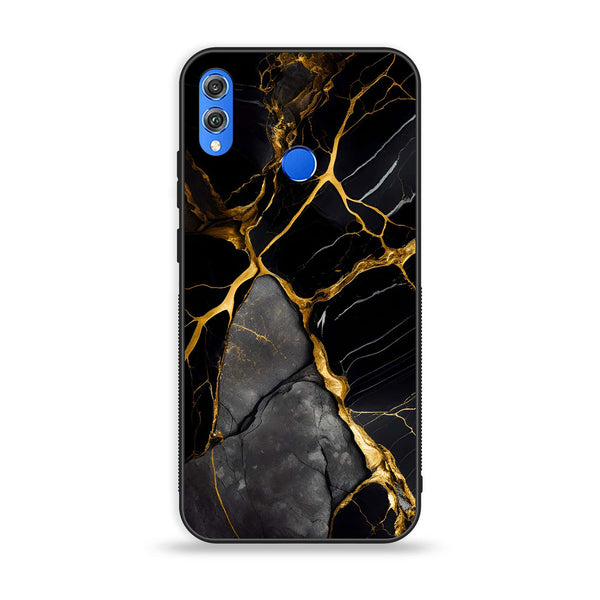 Huawei Honor 8X - liquid marble Design 6- Premium Printed Glass soft Bumper shock Proof Case CS-13219