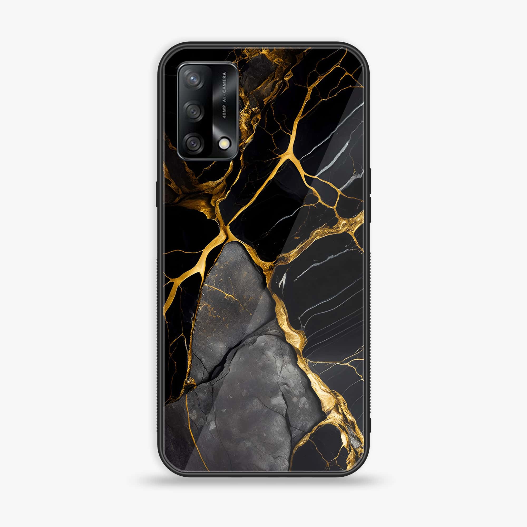 Oppo F19s - Liquid Marble Series - Premium Metal Printed soft Bumper shock Proof Case