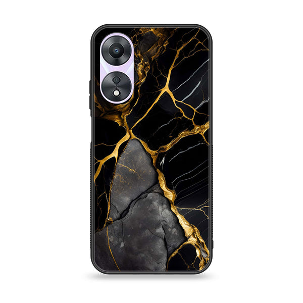 Oppo A58 - Liquid Marble Design 6 - Premium Printed Glass soft Bumper shock Proof Case CS-15896