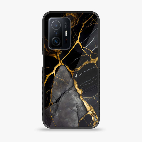 Xiaomi 11T/ 11T Pro - Liquid Marble  Design 6  - Premium Metal Printed soft Bumper shock Proof Case CS-32203