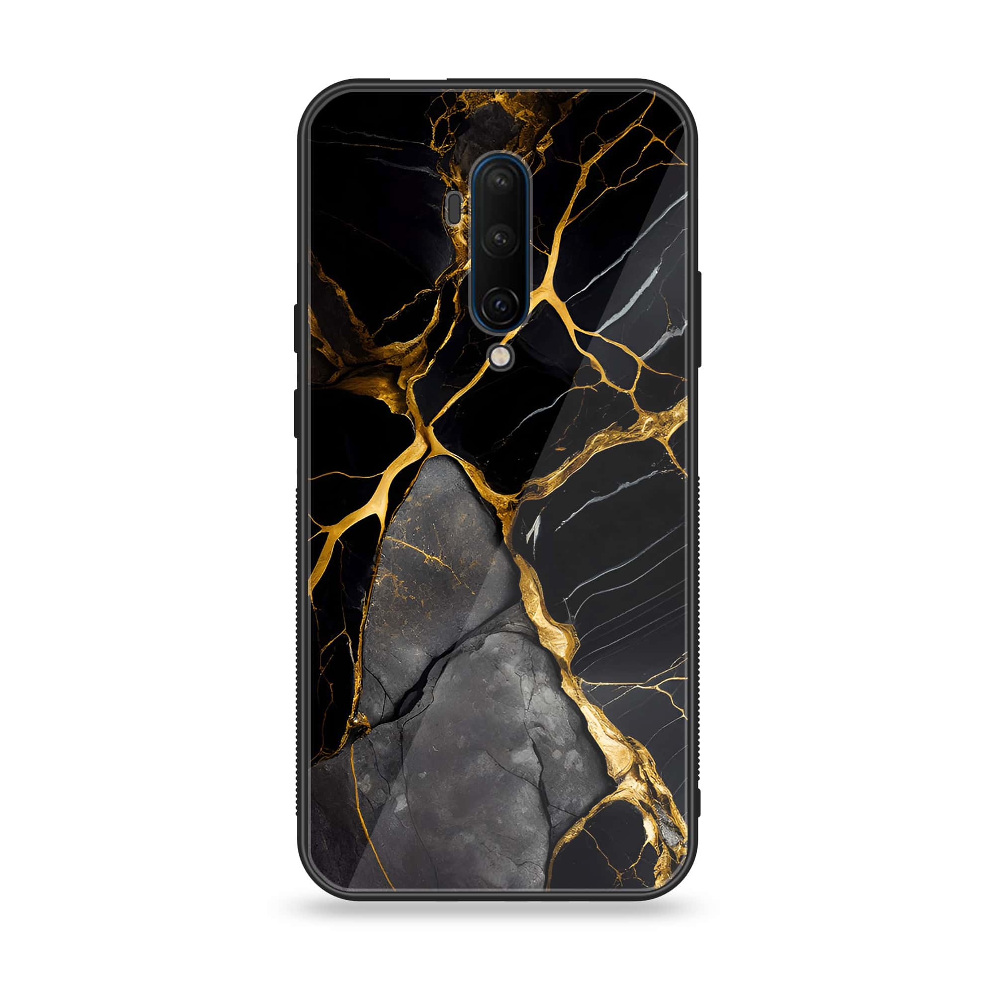 OnePlus 7T Pro - Liquid Marble Series - Premium Printed Glass soft Bumper shock Proof Case