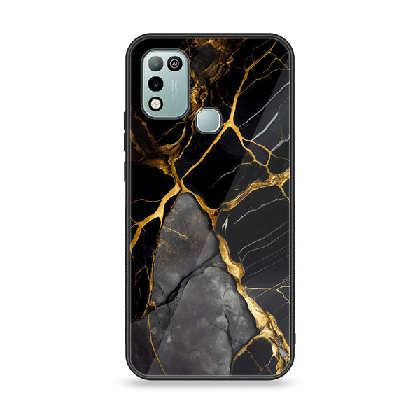 Infinix Hot 10 Play - Liquid Marble Design 6 - Premium Printed Glass soft Bumper shock Proof Case CS-13452