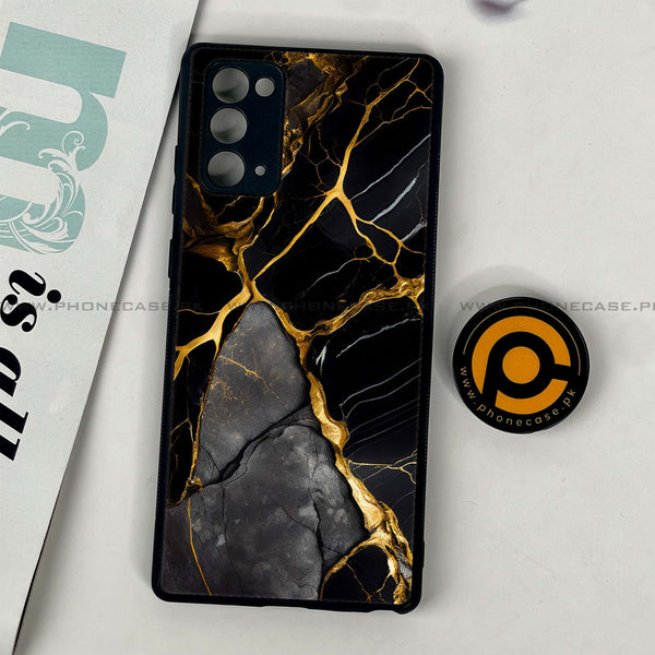 Samsung Galaxy Note 20 - Liquid Marble Series  Design 6 - Premium Printed Glass soft Bumper shock Proof Case CS-21511