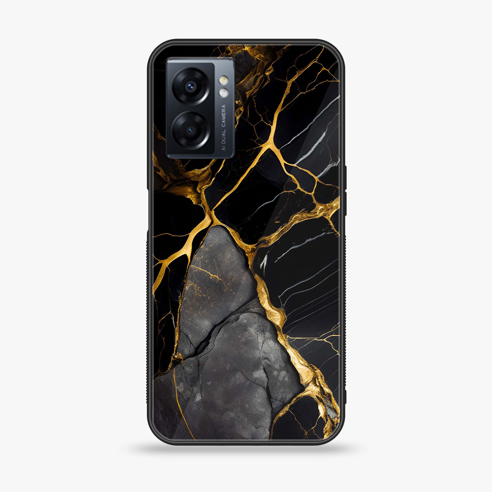 Oppo A77 4G - Liquid Marble Series - Premium Metal Printed soft Bumper shock Proof Case