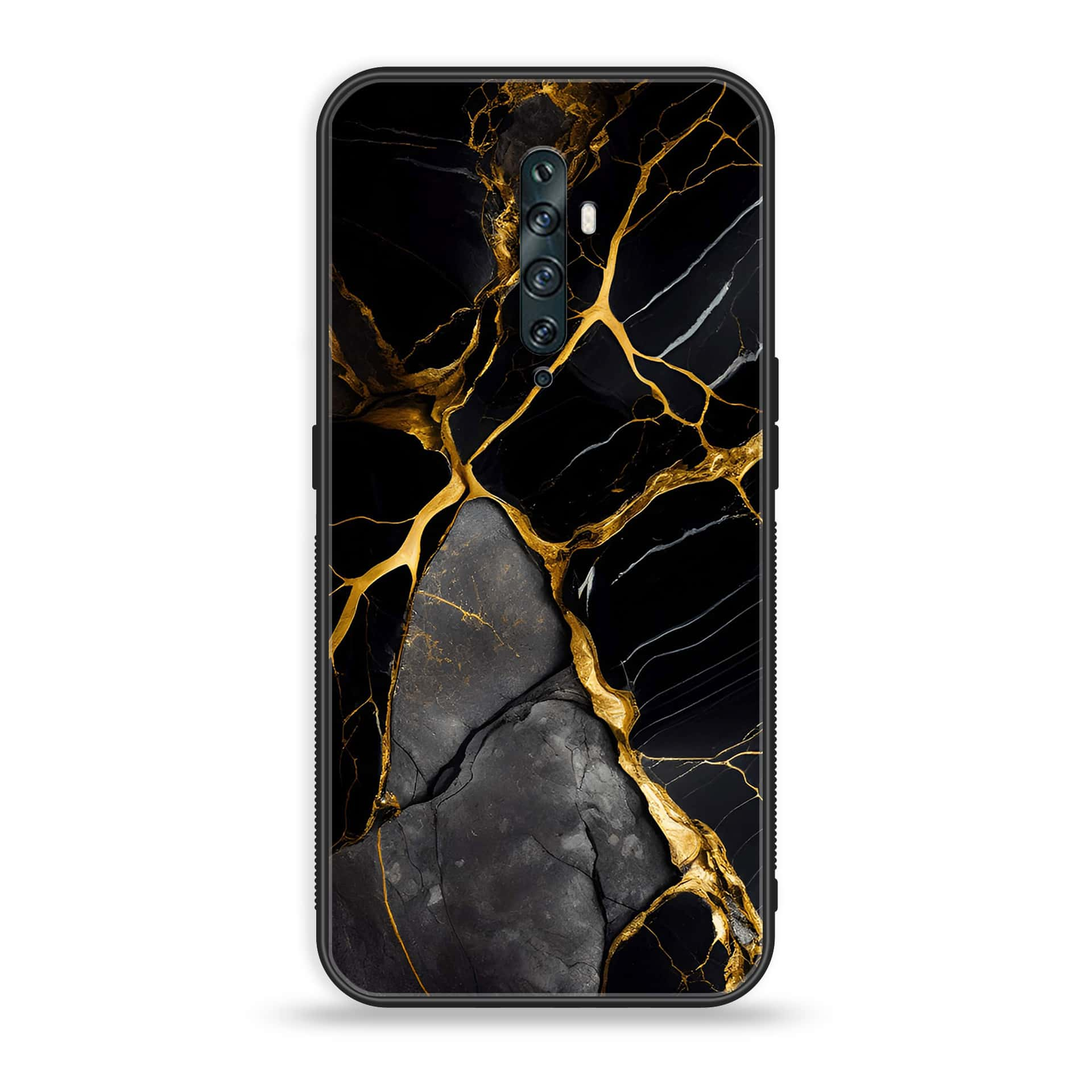 OPPO Reno 2f - Liquid Marble Series - Premium Printed Glass soft Bumper shock Proof Case