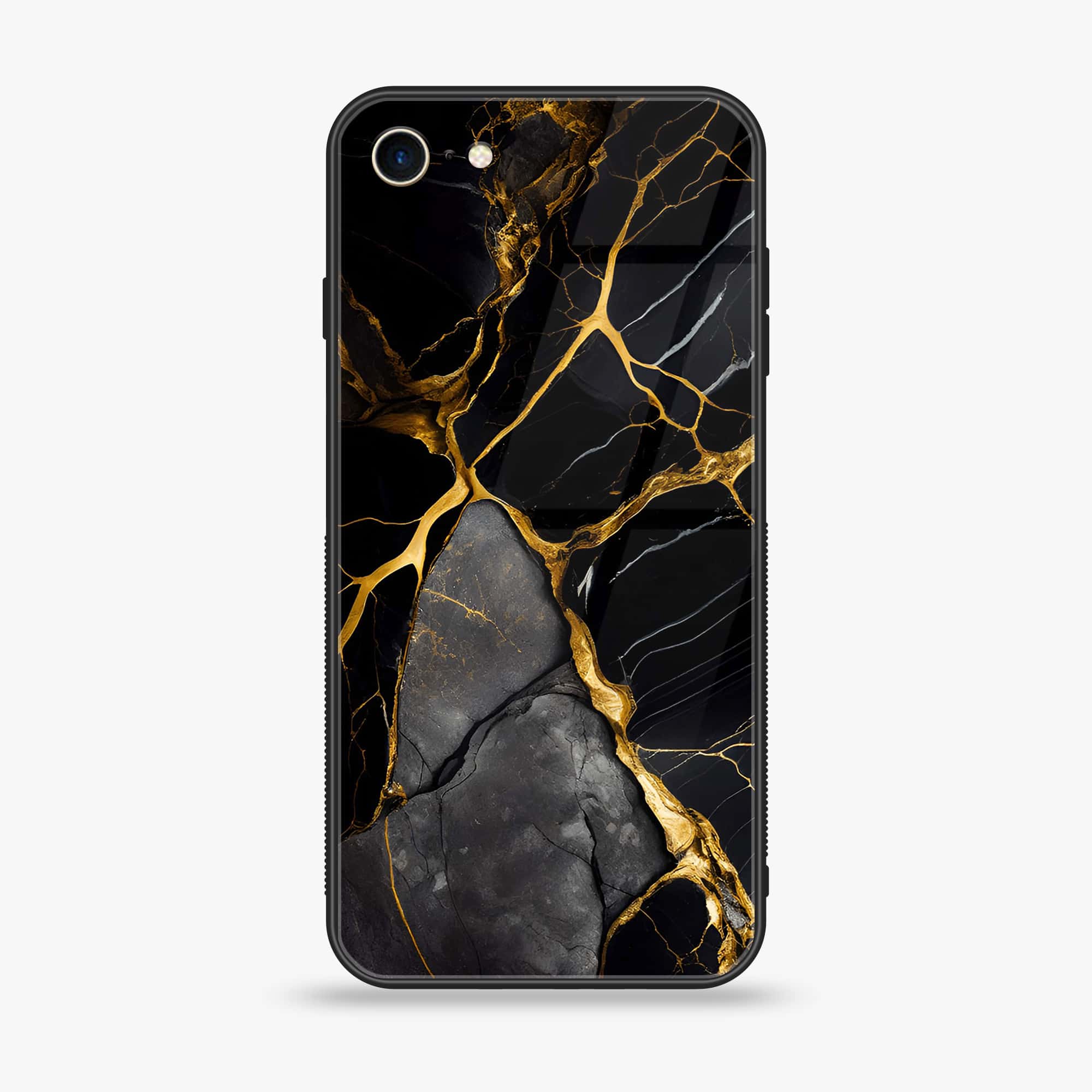 iPhone SE 2022 - Liquid Marble Series - Premium Printed Glass soft Bumper shock Proof Case