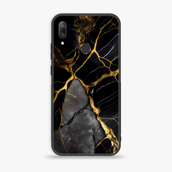 Huawei Y7 Prime (2019) - Liquid Marble Design 6 - Premium Printed Glass soft Bumper shock Proof Case CS-17321