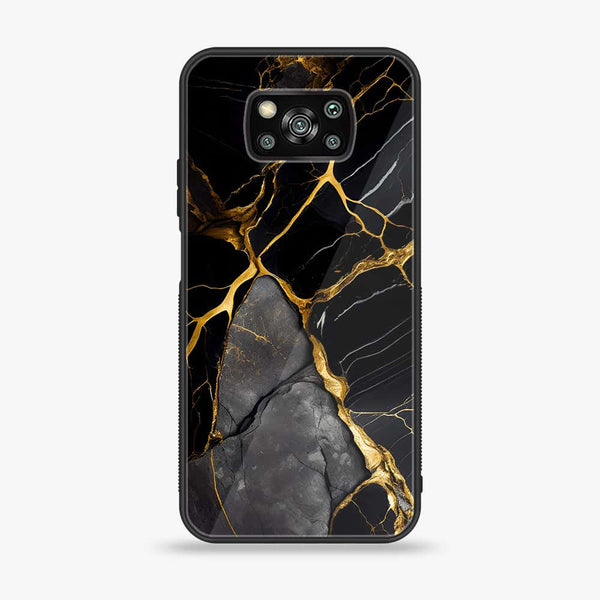 Xiaomi Poco X3 - Liquid Marble Design 6 - Premium Printed Glass soft Bumper shock Proof Case CS-15570