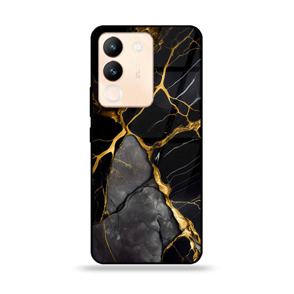 Vivo V29e - Liquid Marble Design 6  - Premium Printed Glass soft Bumper shock Proof Case CS-26136