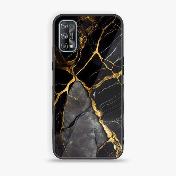 Realme 7 Pro - Liquid Marble Design 6- Premium Printed Glass soft Bumper shock Proof Case CS-13242