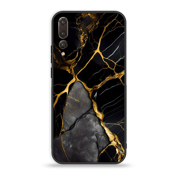 Huawei P20 Pro - Liquid Marble Design 6- Premium Printed Glass soft Bumper shock Proof Case CS-11121 CS-11125