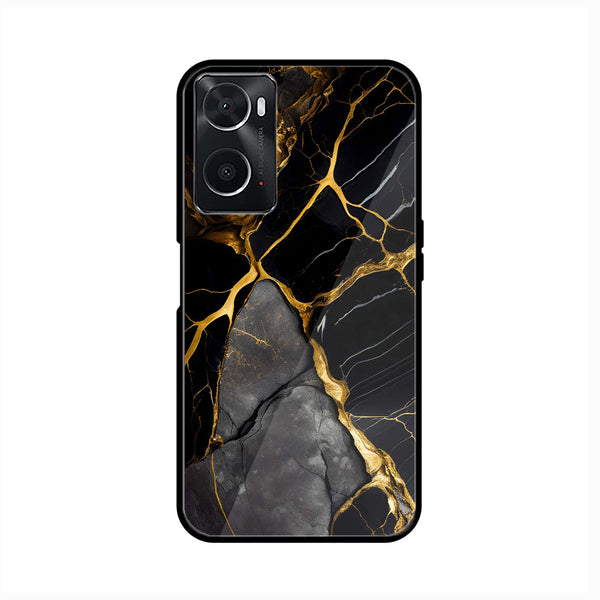 Oppo A96/A76/A36 Liquid Marble Design 6 Premium Printed Glass soft Bumper shock Proof Case CS-16967