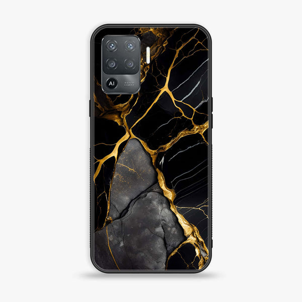 Oppo F19 Pro - Liquid Marble Design 6 - Premium Printed Glass soft Bumper shock Proof Case CS-22186