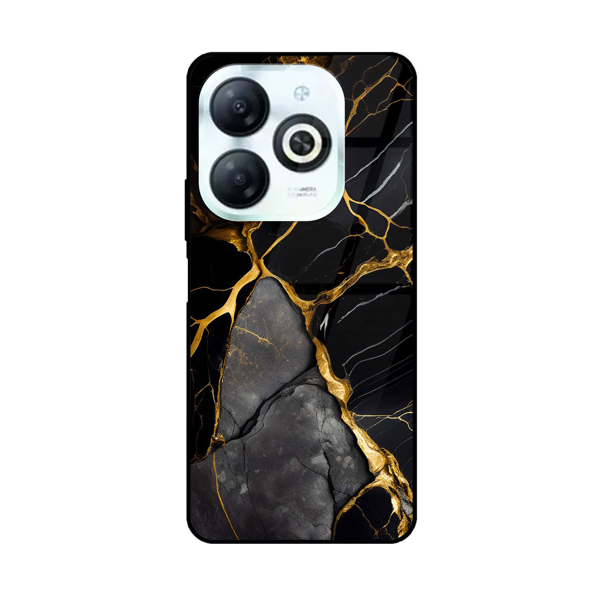 Tecno Spark 20 - Liquid Marble Series - Premium Printed Glass soft Bumper shock Proof Case