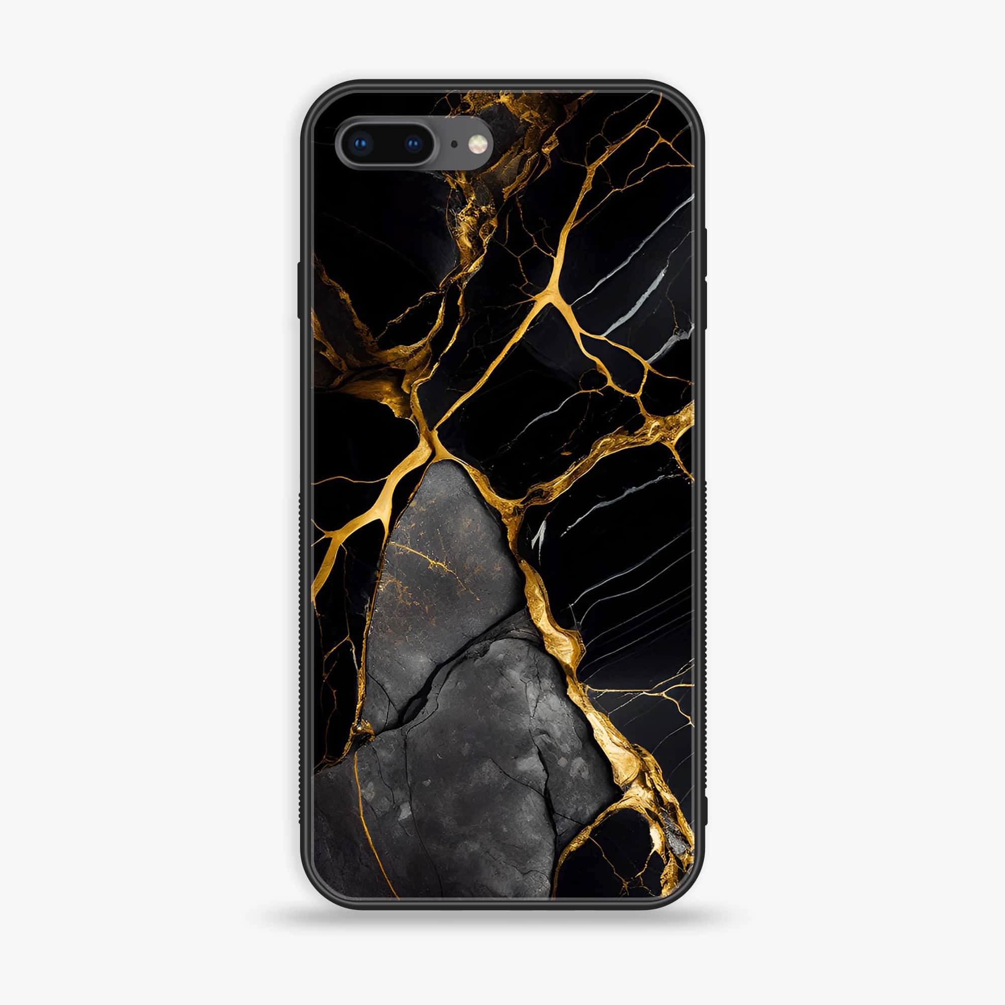 iPhone 8 Plus - Liquid Marble Series - Premium Printed Glass soft Bumper shock Proof Case