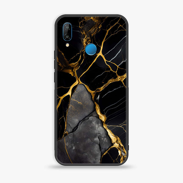 Huawei P20 lite - Liquid Marble Design 6  - Premium Printed Glass soft Bumper shock Proof Case  CS-24893