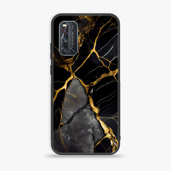 Vivo V19 - Liquid Marble Design 6 - Premium Printed Glass soft Bumper shock Proof Case  CS-24231