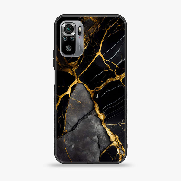 Xiaomi Redmi Note 10S - Liquid Marble Design 6- Premium Printed Glass soft Bumper shock Proof Case CS-45746