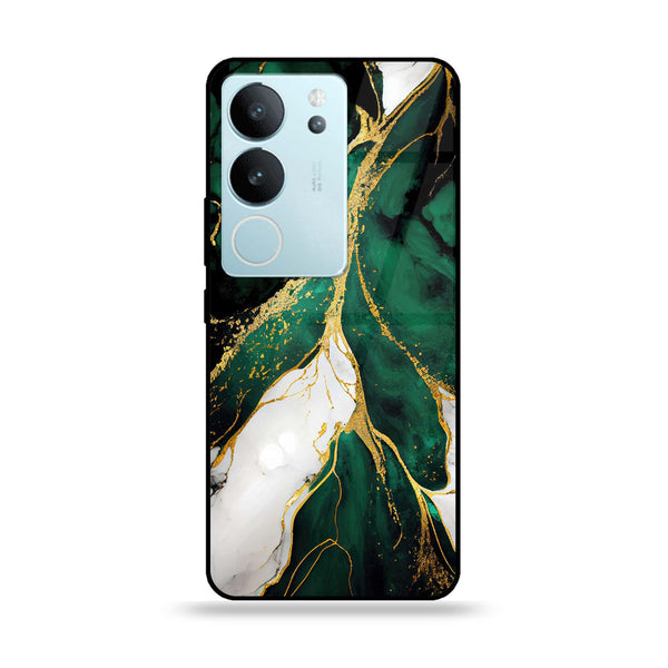 Vivo V29 - Liquid Marble Design 7 - Premium Printed Glass soft Bumper shock Proof Case CS-16763