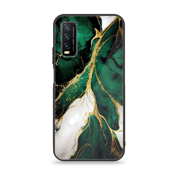 VIVO Y20/Y11S/Y12S/Y20A/Y20S/Y12A Metal Case 2021 Liquid Marble Design 7 Premium Printed Glass soft Bumper shock Proof Case CS-36917 CS-37599