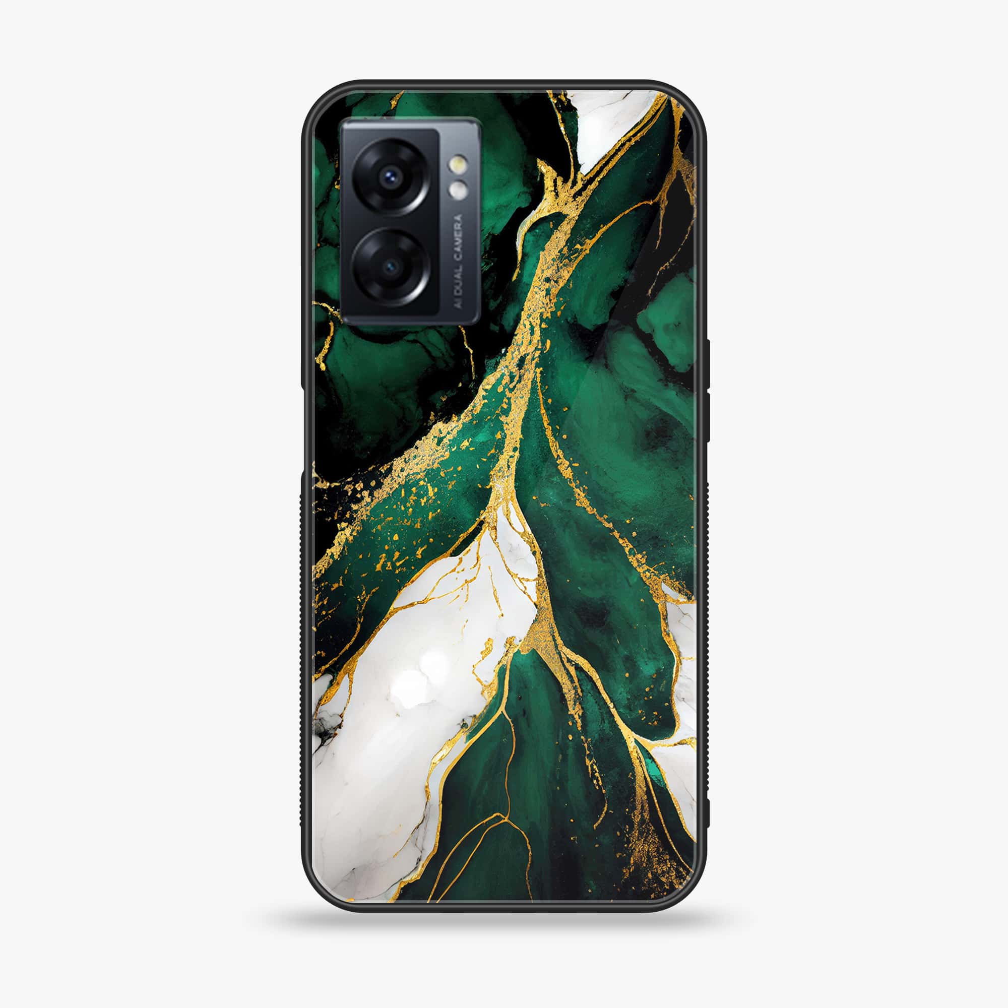 Oppo A77 4G - Liquid Marble Series - Premium Metal Printed soft Bumper shock Proof Case