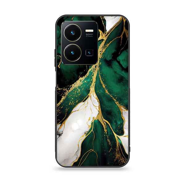 Vivo Y35 - Liquid Marble Design 3 - Premium Printed Glass soft Bumper shock Proof Case CS-19578