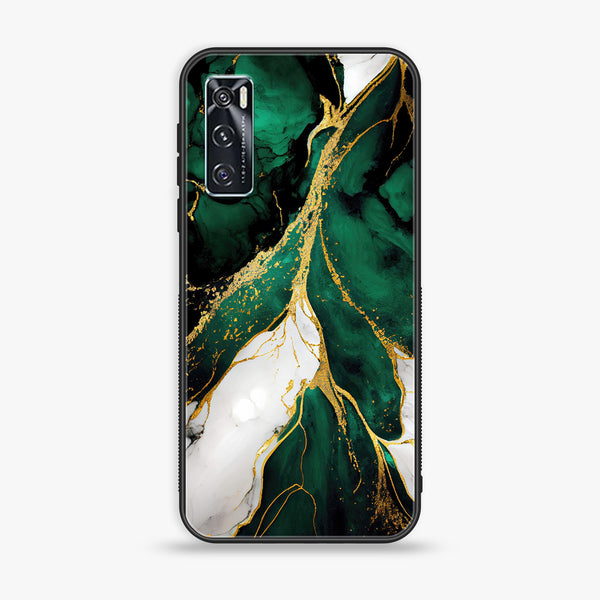 Vivo V20 SE Liquid Marble Design 7  Premium Printed Glass soft Bumper shock Proof Case CS-33651